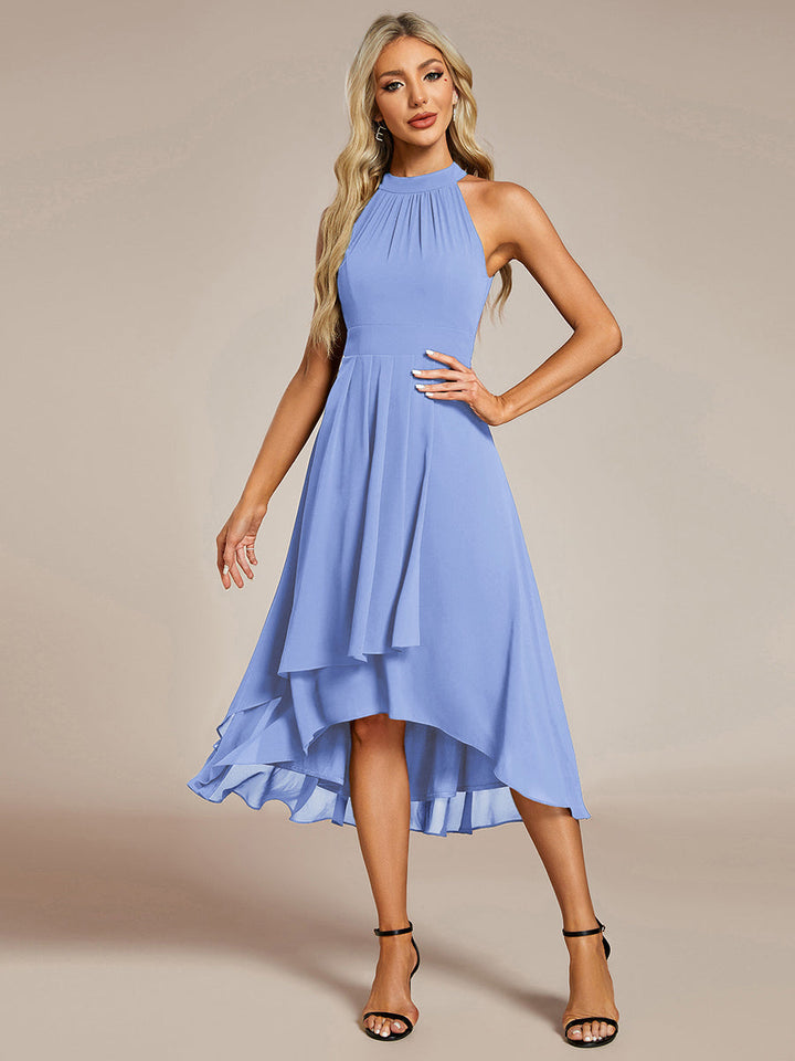 ever POSIE|Gathered Chiffon Sleeveless Wedding Guest Dress