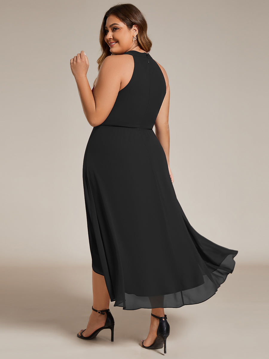 ever POSIE|Gathered Chiffon Sleeveless Wedding Guest Dress