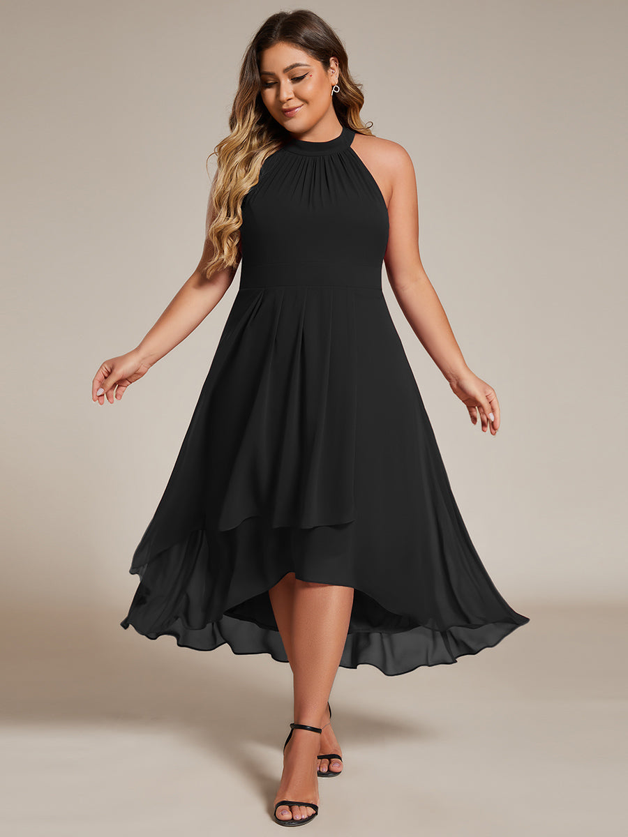 ever POSIE|Gathered Chiffon Sleeveless Wedding Guest Dress