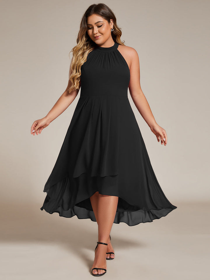 ever POSIE|Gathered Chiffon Sleeveless Wedding Guest Dress