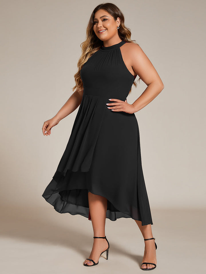 ever POSIE|Gathered Chiffon Sleeveless Wedding Guest Dress