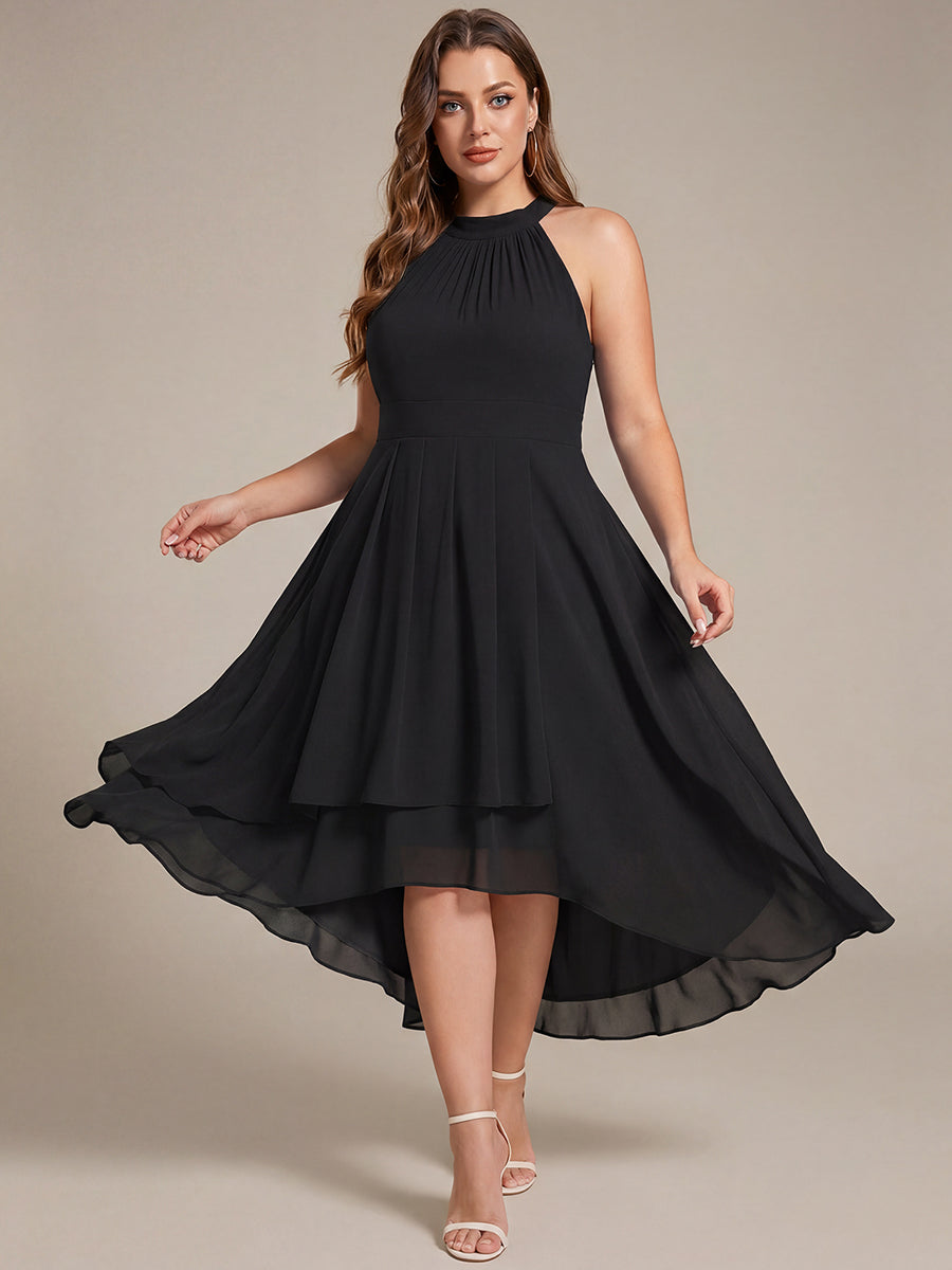 ever POSIE|Gathered Chiffon Sleeveless Wedding Guest Dress