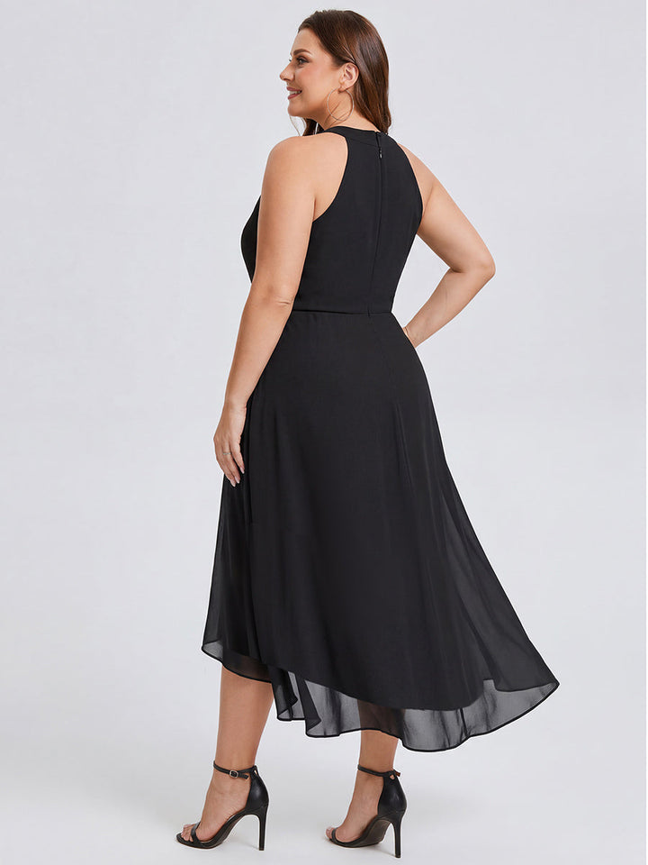 ever POSIE|Gathered Chiffon Sleeveless Wedding Guest Dress