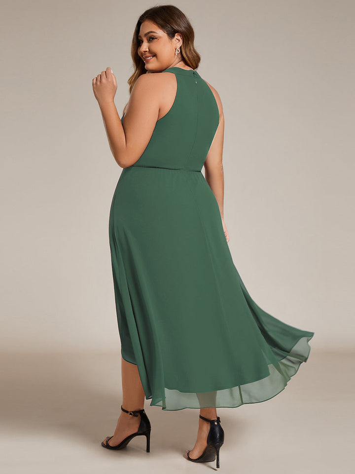 ever POSIE|Gathered Chiffon Sleeveless Wedding Guest Dress