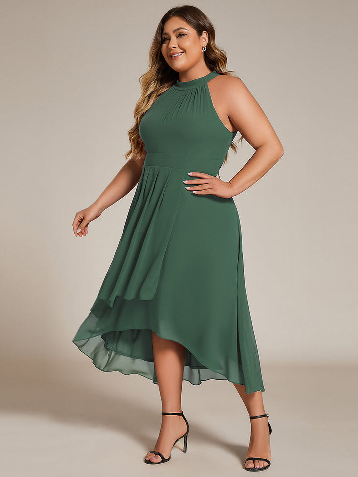 ever POSIE|Gathered Chiffon Sleeveless Wedding Guest Dress