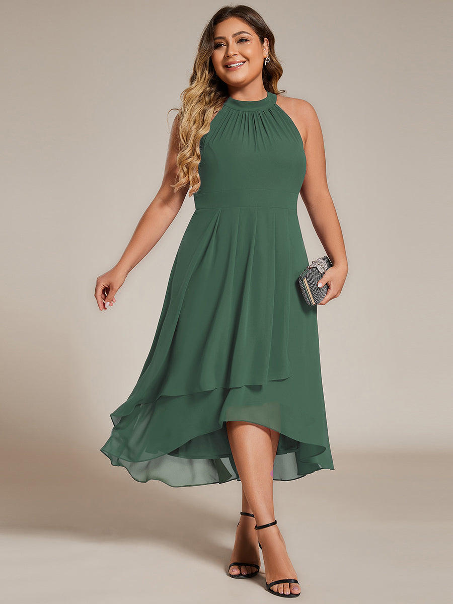 ever POSIE|Gathered Chiffon Sleeveless Wedding Guest Dress