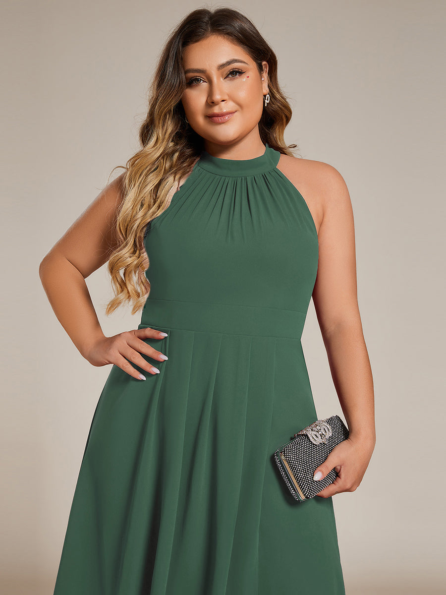 ever POSIE|Gathered Chiffon Sleeveless Wedding Guest Dress