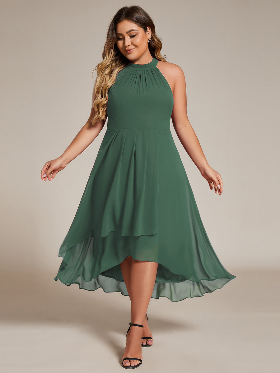 ever POSIE|Gathered Chiffon Sleeveless Wedding Guest Dress