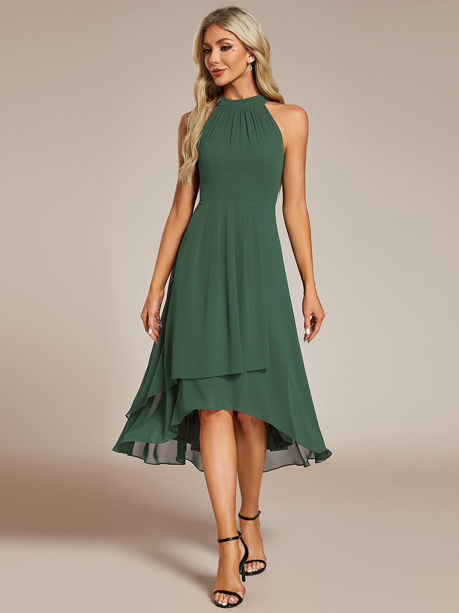 ever POSIE|Gathered Chiffon Sleeveless Wedding Guest Dress