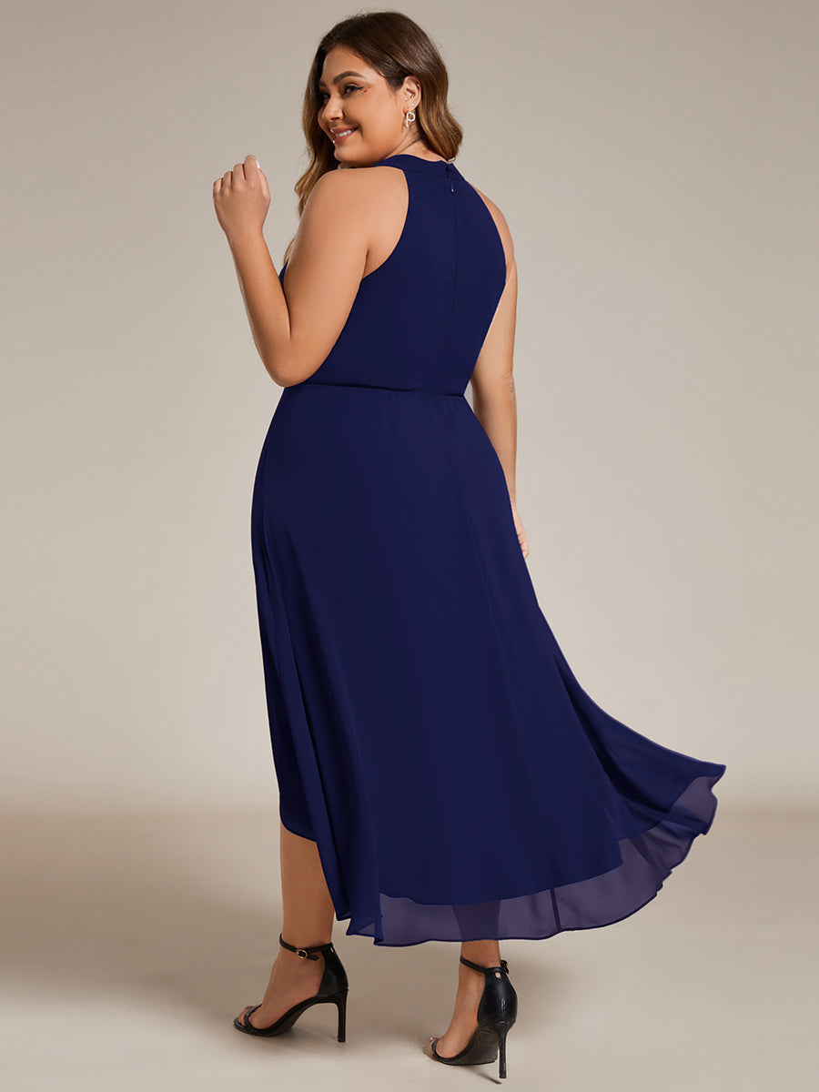 ever POSIE|Gathered Chiffon Sleeveless Wedding Guest Dress