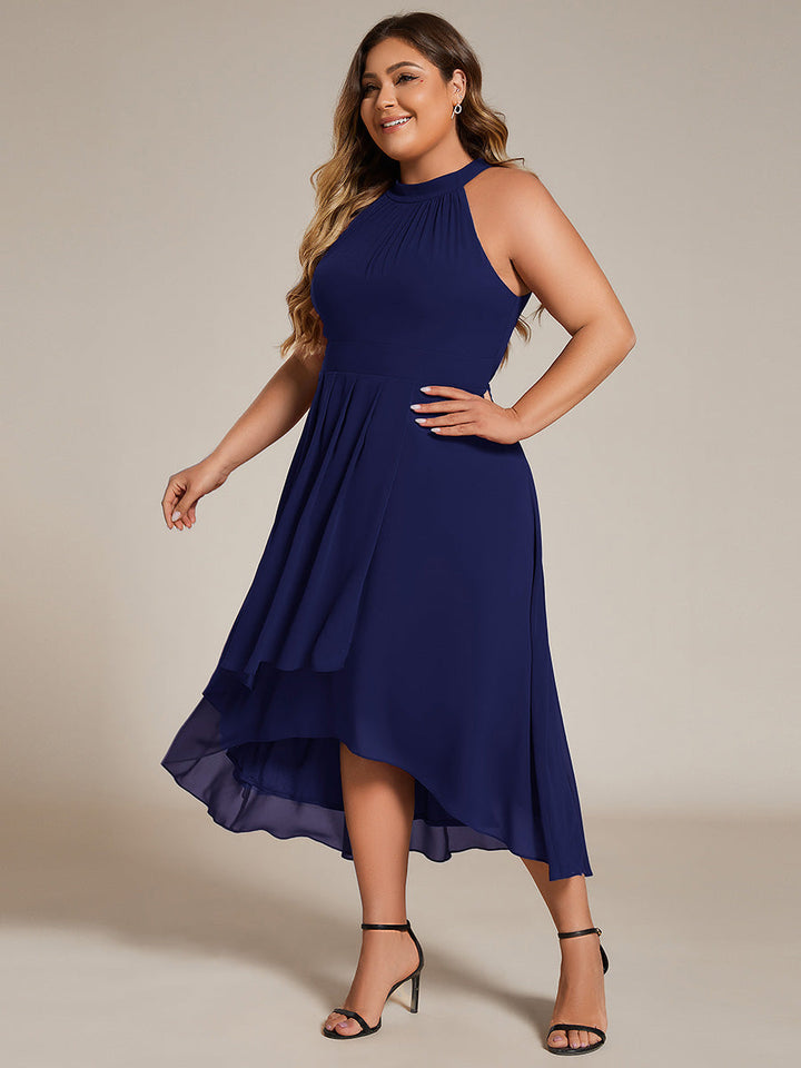 ever POSIE|Gathered Chiffon Sleeveless Wedding Guest Dress