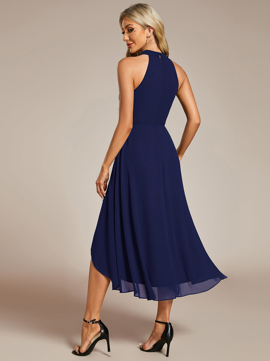 ever POSIE|Gathered Chiffon Sleeveless Wedding Guest Dress