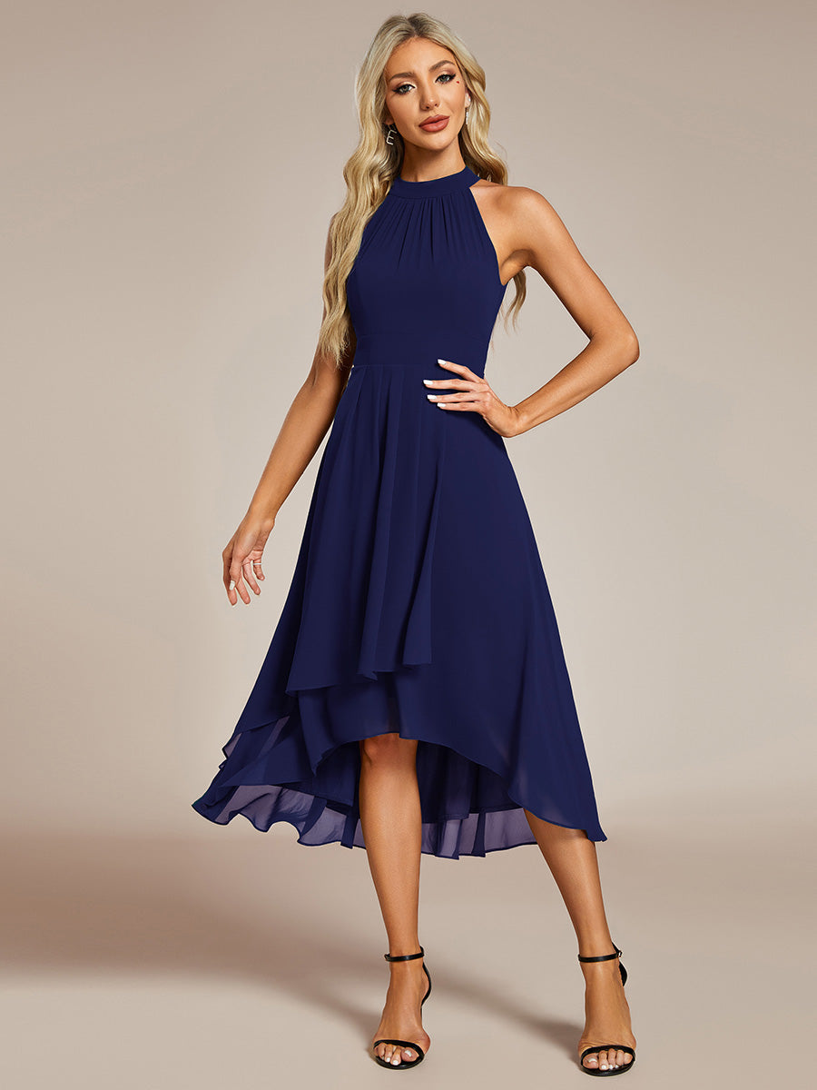 ever POSIE|Gathered Chiffon Sleeveless Wedding Guest Dress