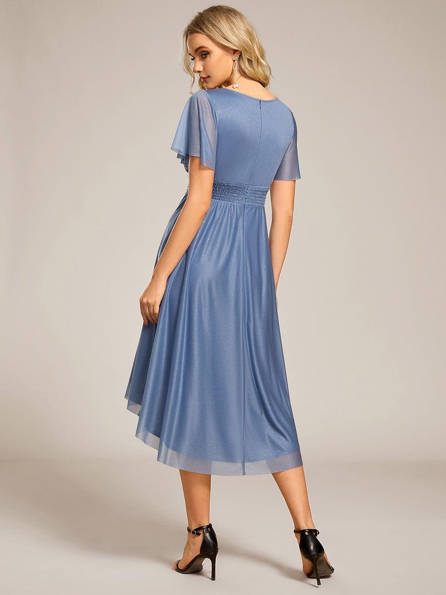 ever CLARYN|Glitter Short Sleeves Round Neck Midi Wedding Guest Dress