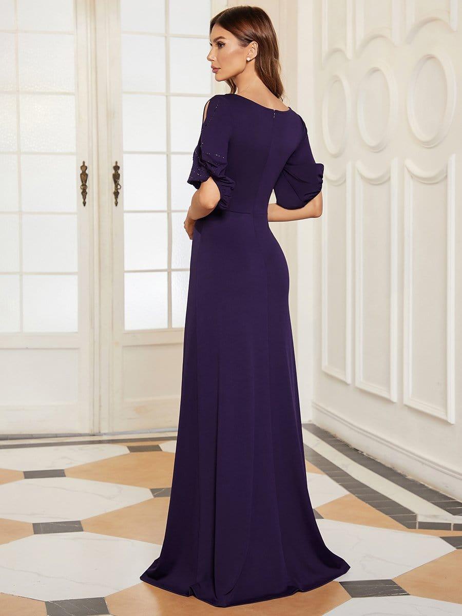 ever VICOTIRE|Trendy Round Neck Bodycon Wedding Guest Dress with Sleeves