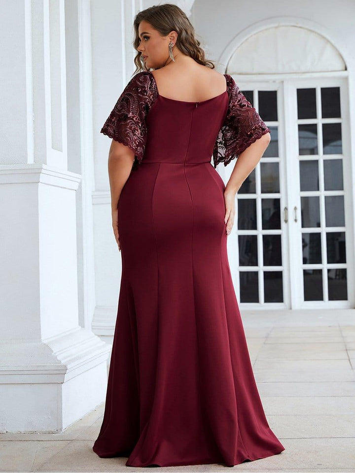 ever SLOANE|Sexy V Neck Maxi Bodycon Mother of the Bride Dress