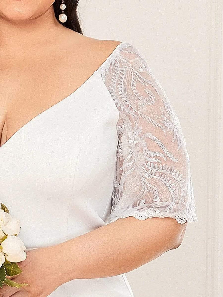 ever SLOANE|Sexy V Neck Maxi Bodycon Mother of the Bride Dress