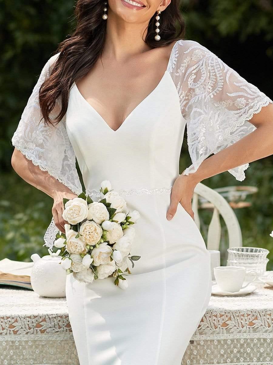 ever SLOANE|Sexy V Neck Maxi Bodycon Mother of the Bride Dress