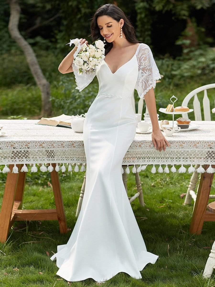 ever SLOANE|Sexy V Neck Maxi Bodycon Mother of the Bride Dress