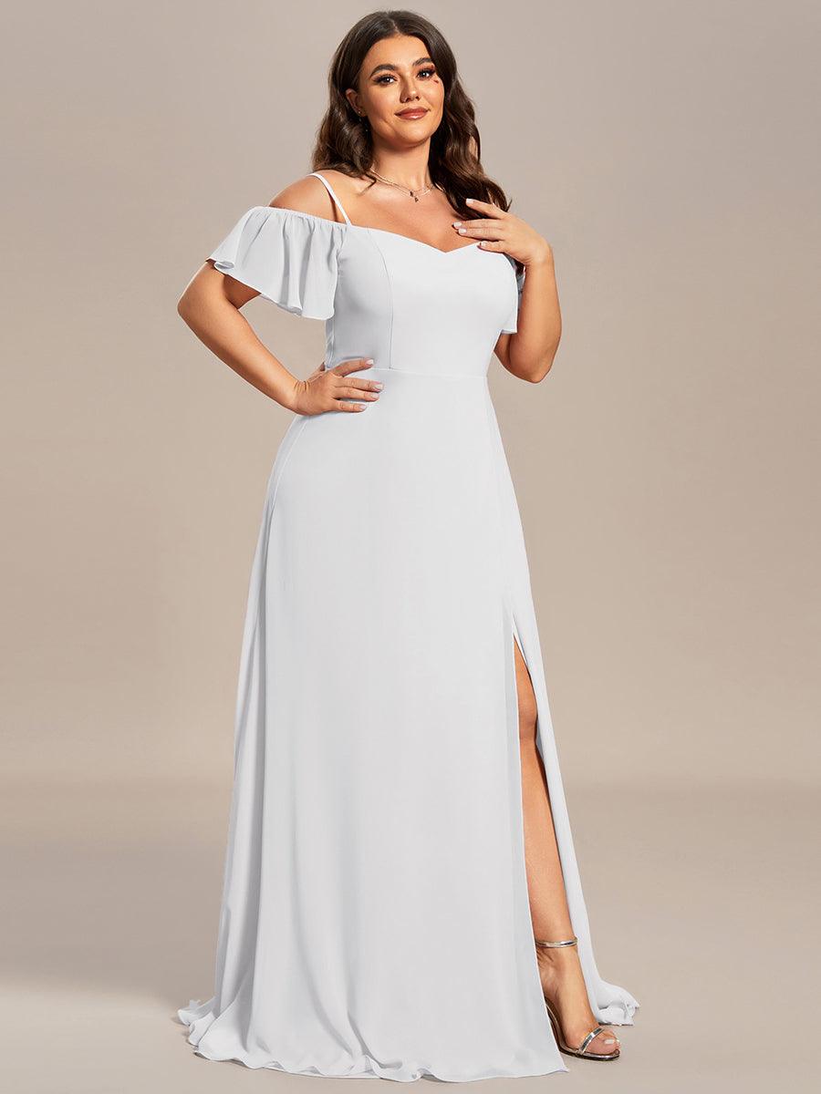 pretty REYA|Plus Size Cold Shoulder Formal Bridesmaid Dress with Side Slit