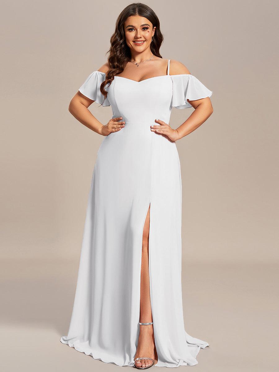 pretty REYA|Plus Size Cold Shoulder Formal Bridesmaid Dress with Side Slit