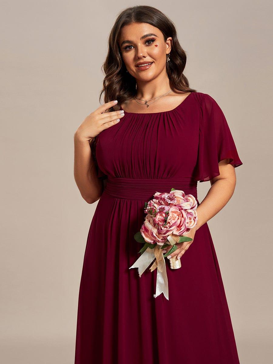 pretty KIMORA|Plus Size Printed Chiffon Pleated Maxi Wedding Guest Dress