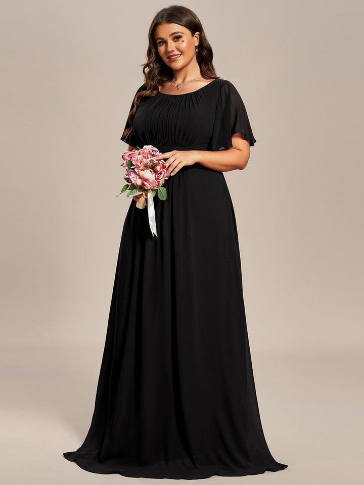 ever KIMORA|Simple Chiffon Pleated A-Line Bridesmaid Dress
