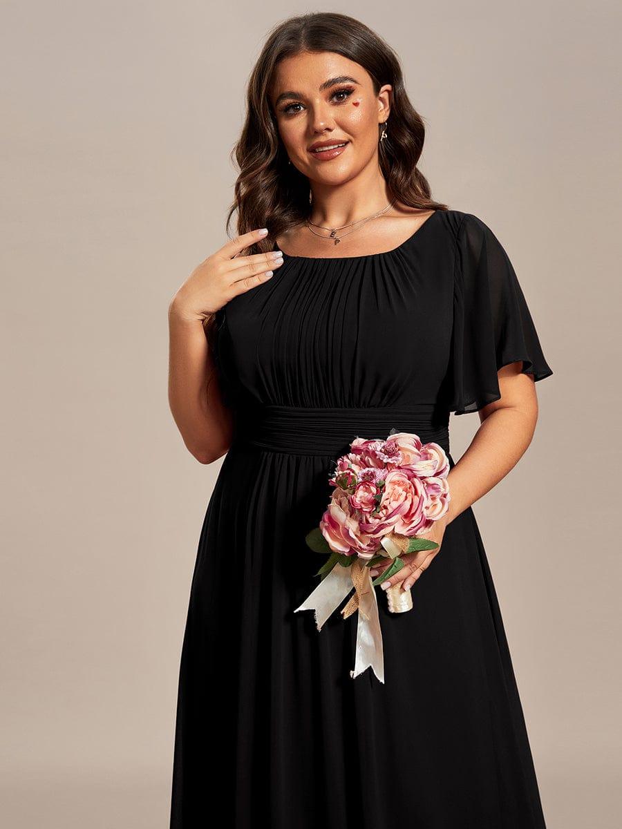 pretty KIMORA|Plus Size Printed Chiffon Pleated Maxi Wedding Guest Dress