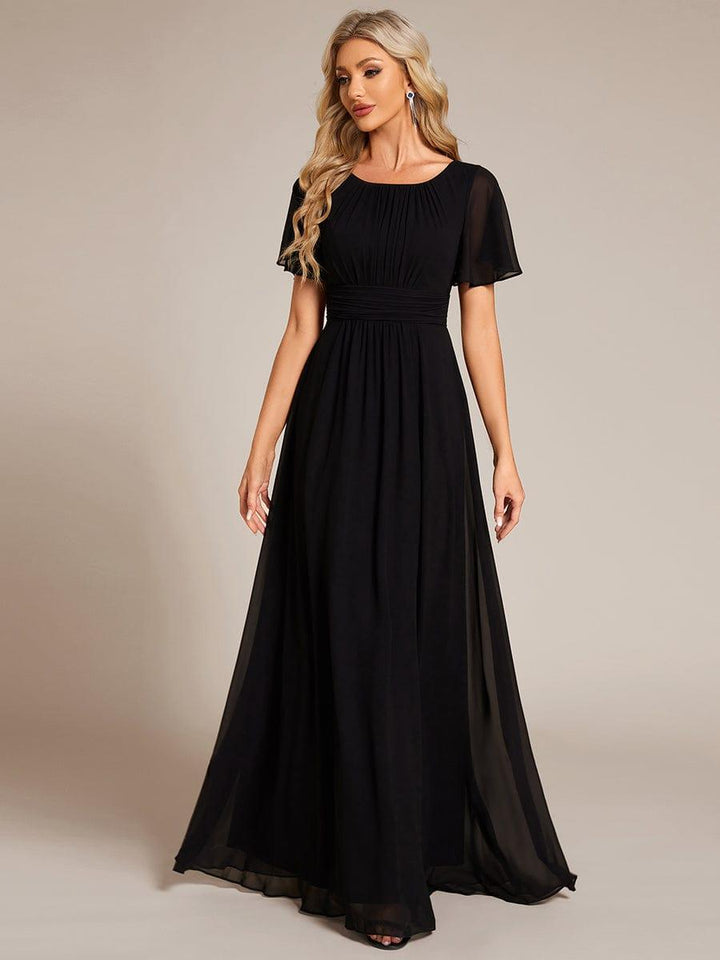 ever KIMORA|Simple Chiffon Pleated A-Line Bridesmaid Dress