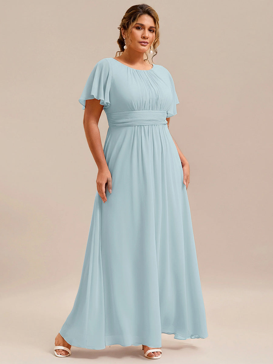 pretty KIMORA|Plus Size Printed Chiffon Pleated Maxi Wedding Guest Dress