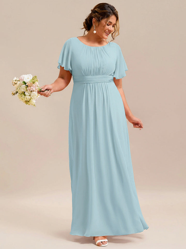 pretty KIMORA|Plus Size Printed Chiffon Pleated Maxi Wedding Guest Dress