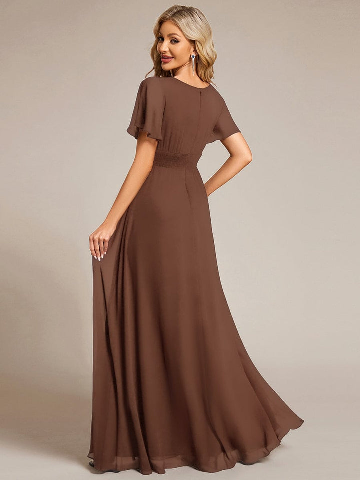 ever KIMORA|Simple Chiffon Pleated A-Line Bridesmaid Dress