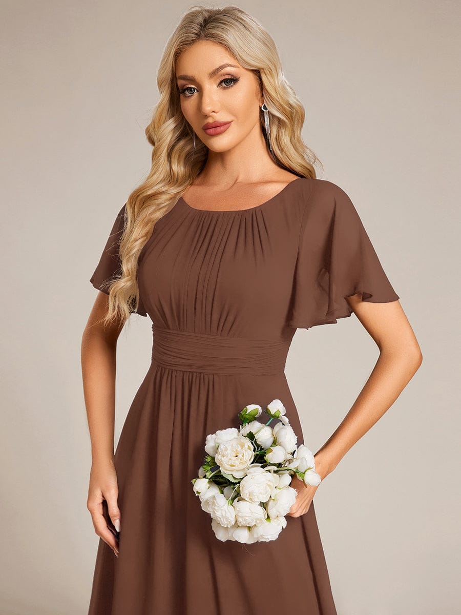 ever KIMORA|Simple Chiffon Pleated A-Line Bridesmaid Dress