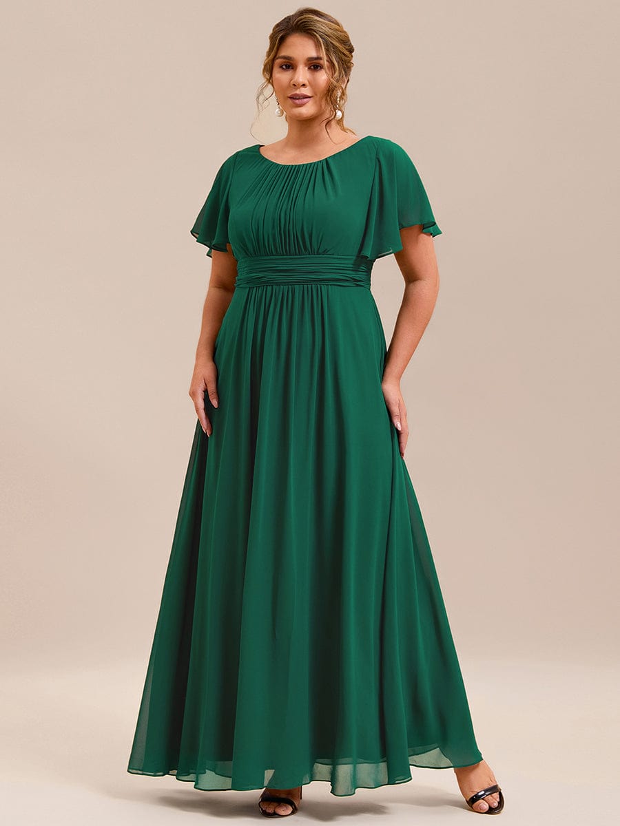 pretty KIMORA|Plus Size Printed Chiffon Pleated Maxi Wedding Guest Dress