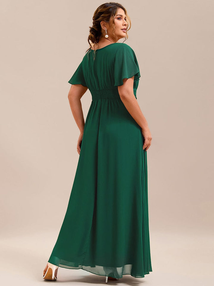 ever KIMORA|Simple Chiffon Pleated A-Line Bridesmaid Dress
