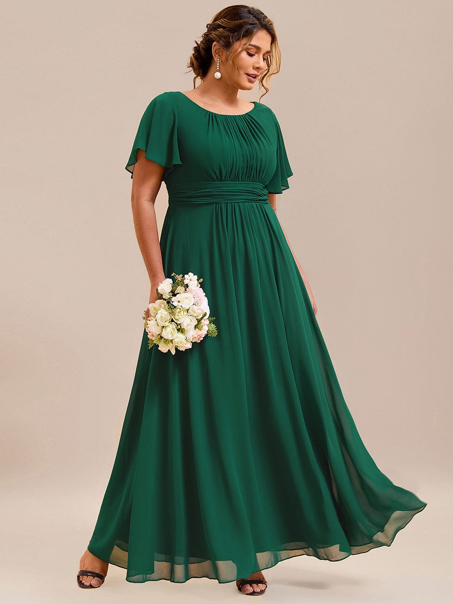 pretty KIMORA|Plus Size Printed Chiffon Pleated Maxi Wedding Guest Dress