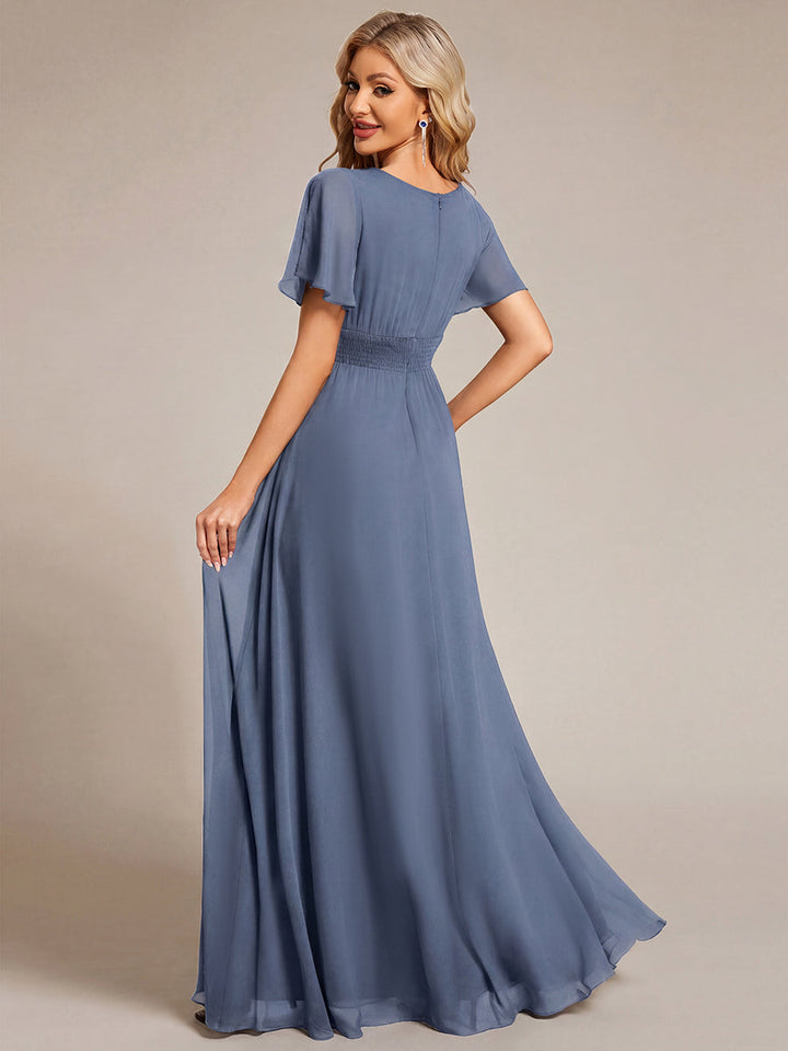 ever KIMORA|Simple Chiffon Pleated A-Line Bridesmaid Dress