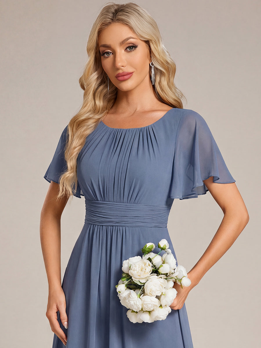 ever KIMORA|Simple Chiffon Pleated A-Line Bridesmaid Dress