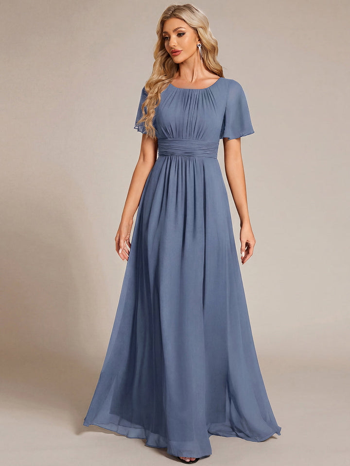 ever KIMORA|Simple Chiffon Pleated A-Line Bridesmaid Dress