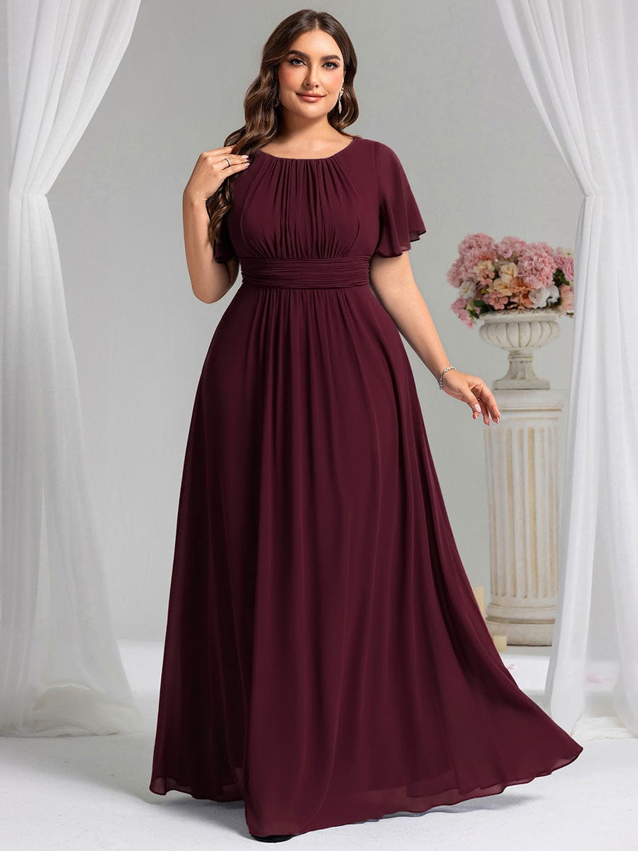 ever KIMORA|Simple Chiffon Pleated A-Line Bridesmaid Dress