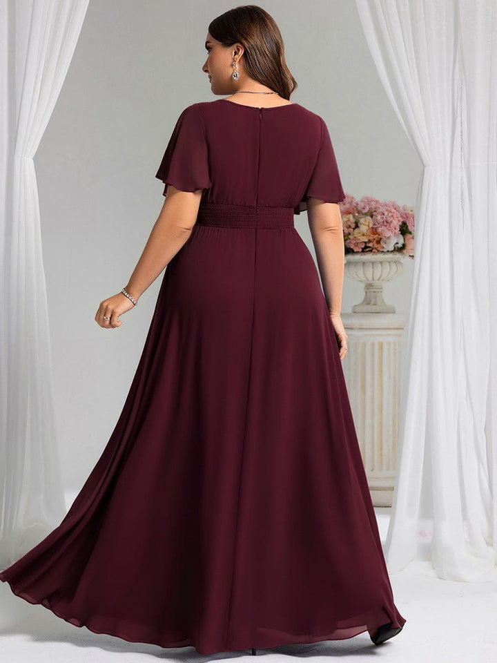 ever KIMORA|Simple Chiffon Pleated A-Line Bridesmaid Dress