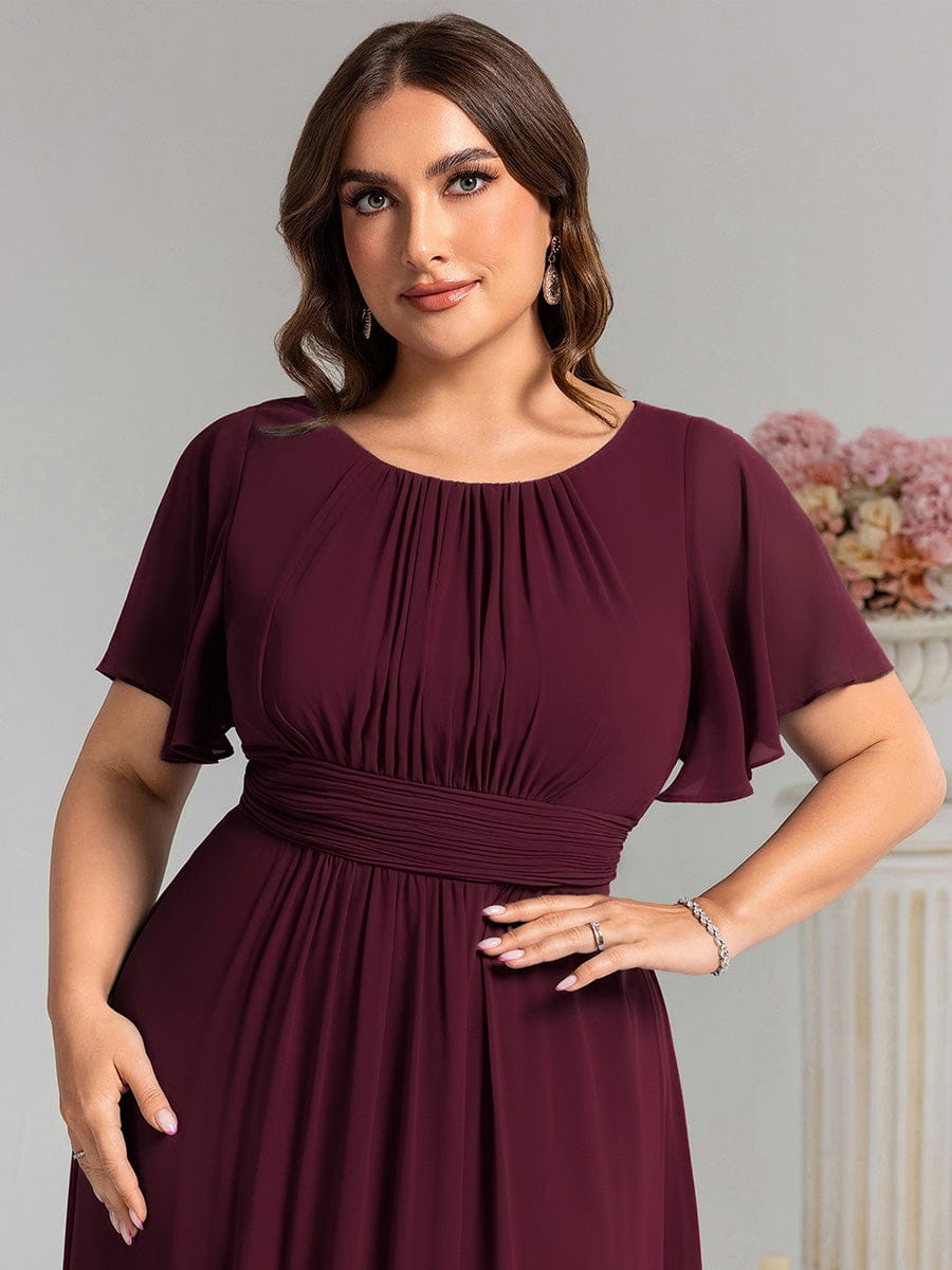ever KIMORA|Simple Chiffon Pleated A-Line Bridesmaid Dress