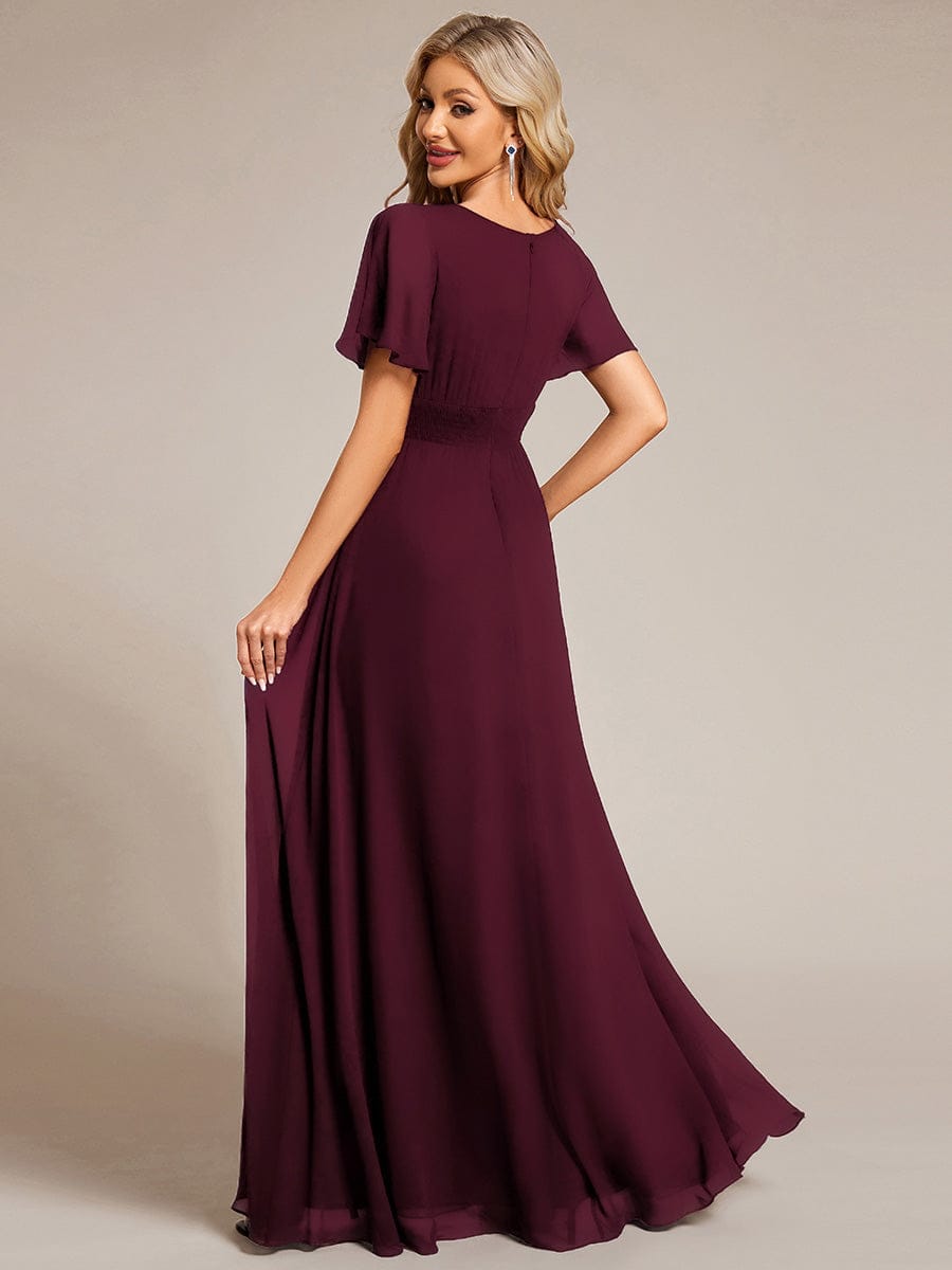 ever KIMORA|Simple Chiffon Pleated A-Line Bridesmaid Dress