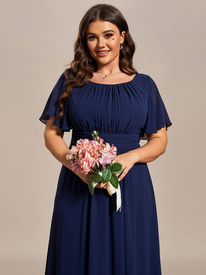 pretty KIMORA|Plus Size Printed Chiffon Pleated Maxi Wedding Guest Dress