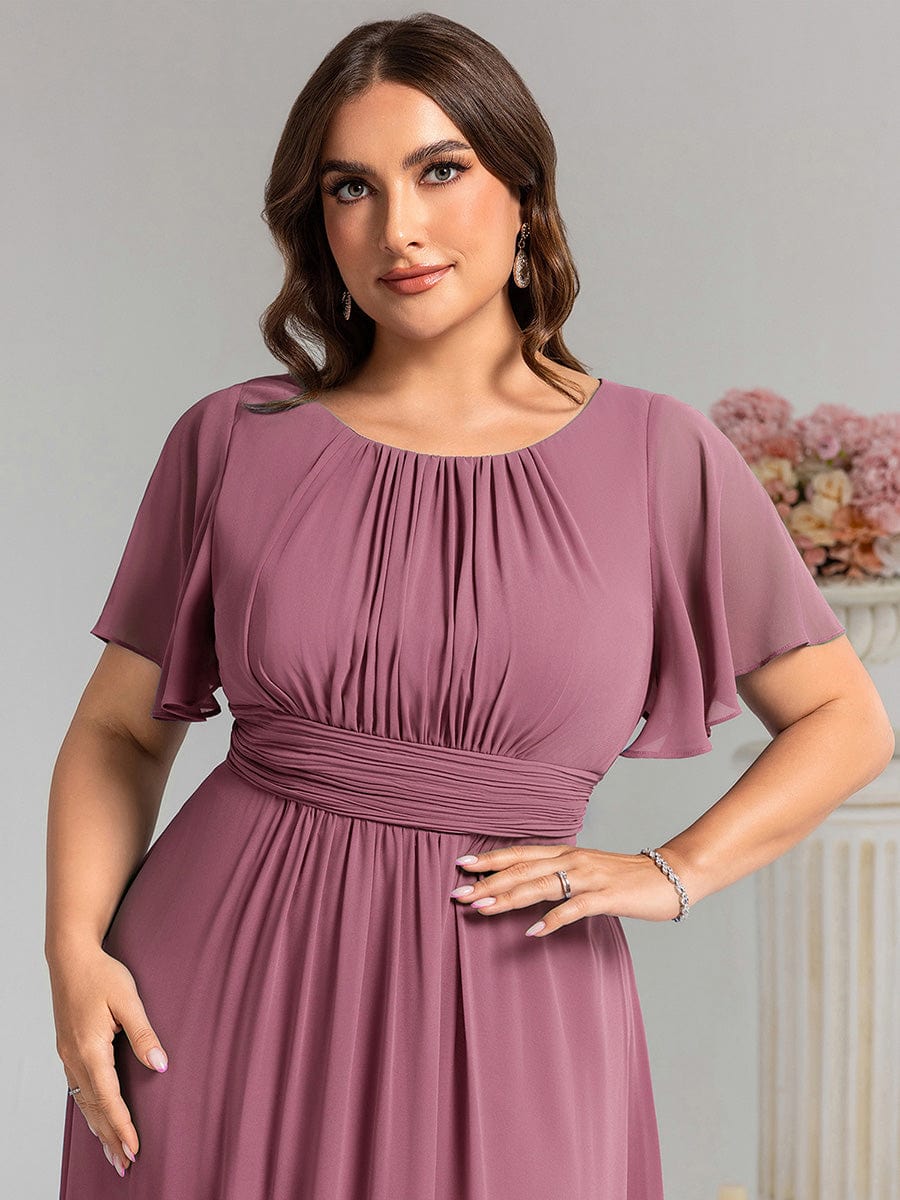 ever KIMORA|Simple Chiffon Pleated A-Line Bridesmaid Dress