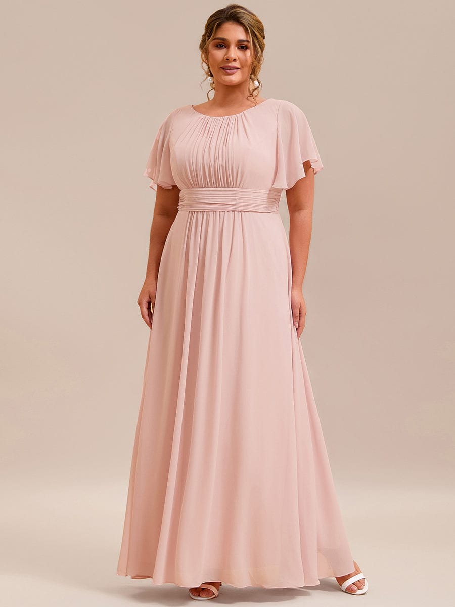 pretty KIMORA|Plus Size Printed Chiffon Pleated Maxi Wedding Guest Dress