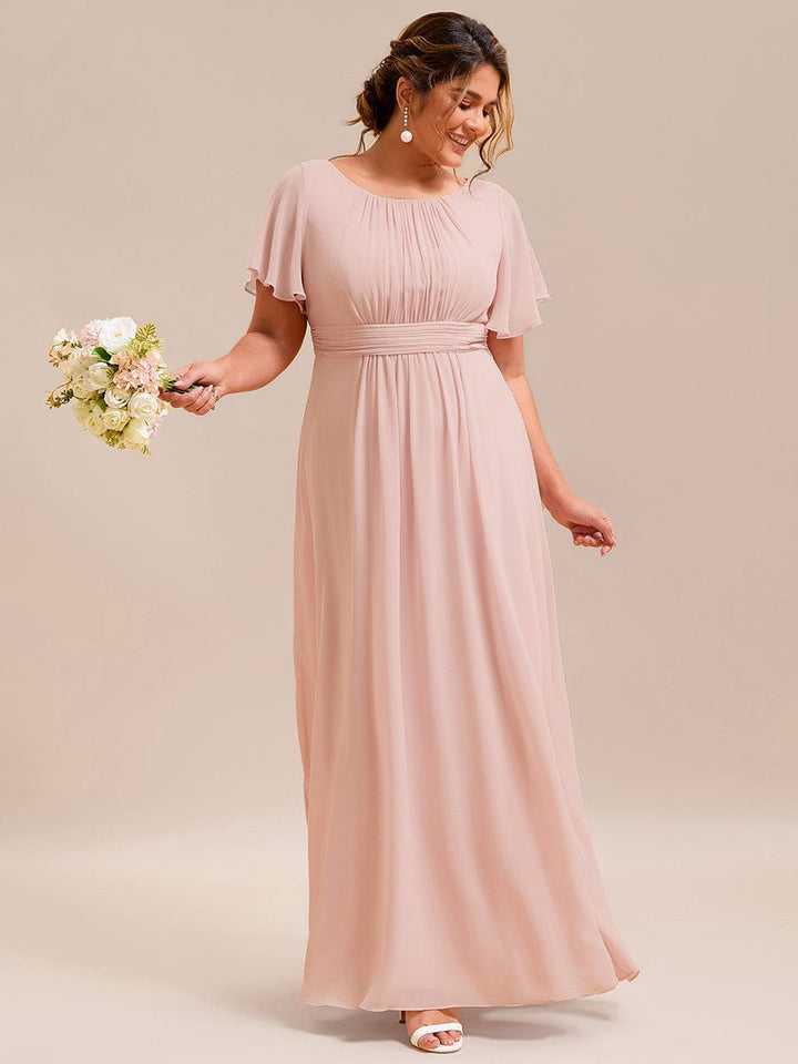 pretty KIMORA|Plus Size Printed Chiffon Pleated Maxi Wedding Guest Dress