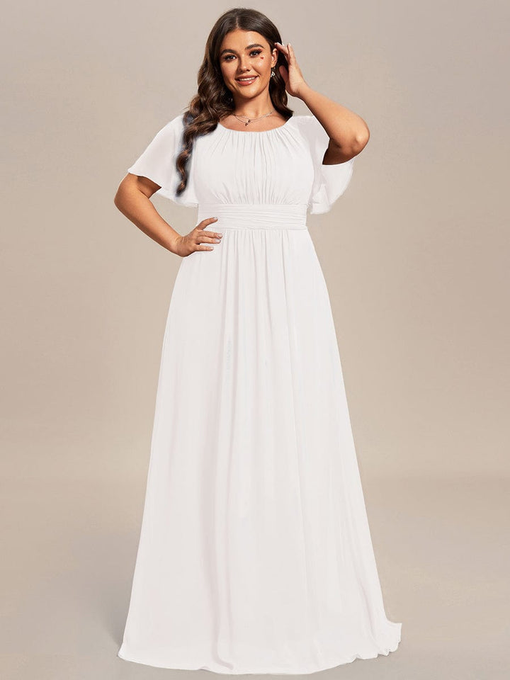 pretty KIMORA|Plus Size Printed Chiffon Pleated Maxi Wedding Guest Dress