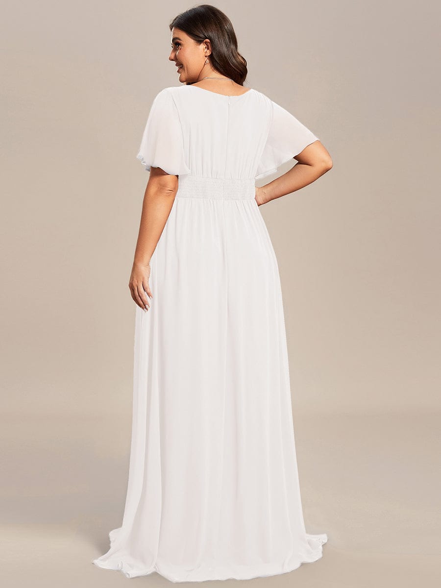 pretty KIMORA|Plus Size Printed Chiffon Pleated Maxi Wedding Guest Dress