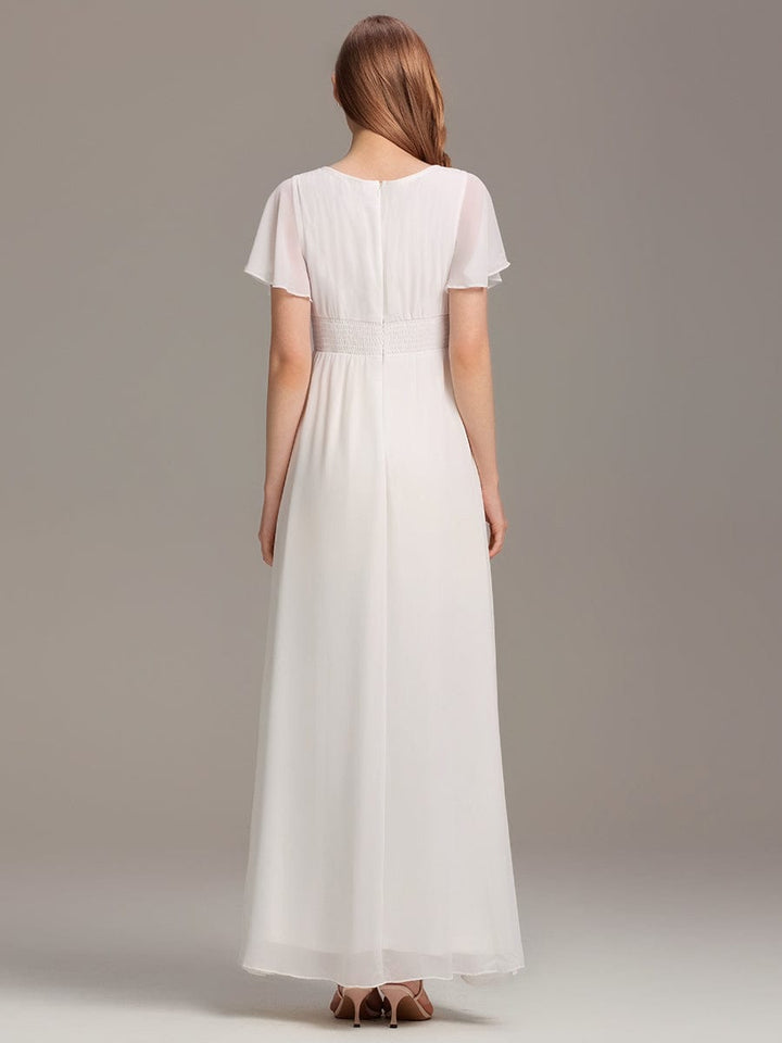 ever KIMORA|Simple Chiffon Pleated A-Line Bridesmaid Dress